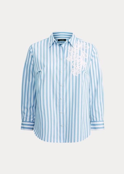 Women's Ralph Lauren Striped Cotton Shirts | 670243GXH